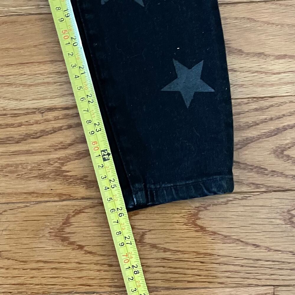 Current/Elliott Stiletto Star Jeans Womens 24 High Waist Black Vineland Crop - Picture 10 of 10